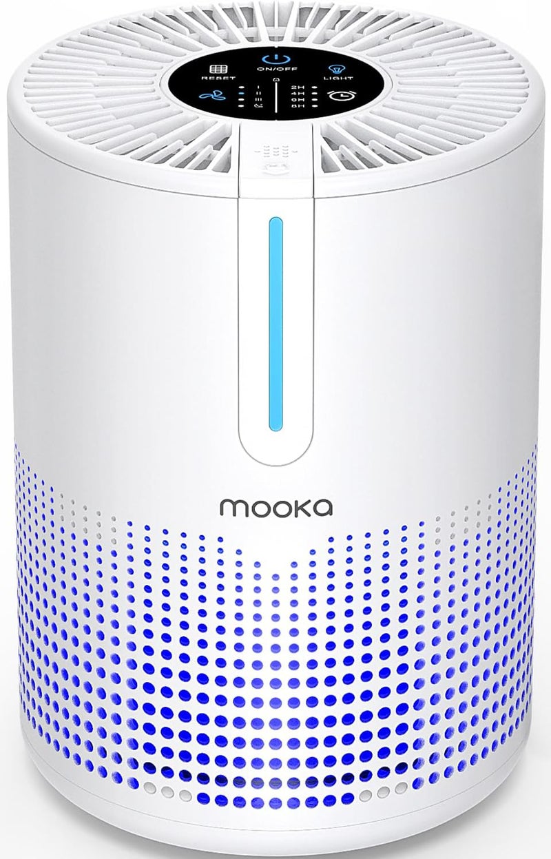 Mooka Air Purifiers for Bedroom Home 430 Sq.Ft, H13 HEPA Filter Small Portable Air Purifier with USB Cable Fragrance Sponge for Smokers Pollen Pets Dust Odors, Desktop Air Cleaner for Car RV, M01 - Image 1